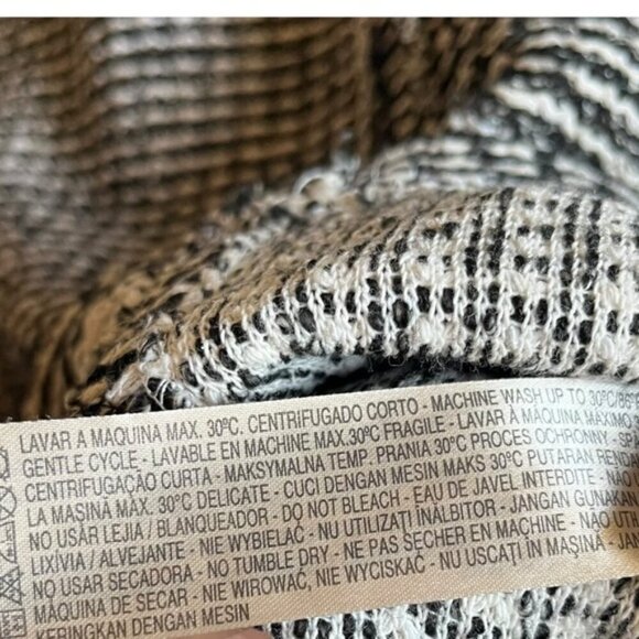 Massimo Dutti Shift Dress Medium Black & White Tweed - Picture 13 of 15